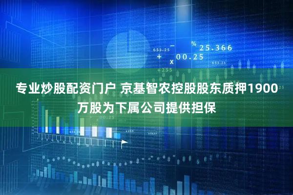专业炒股配资门户 京基智农控股股东质押1900万股为下属公司提供担保