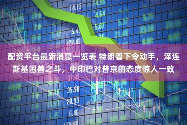 配资平台最新消息一览表 特朗普下令动手，泽连斯基困兽之斗，中印巴对普京的态度惊人一致